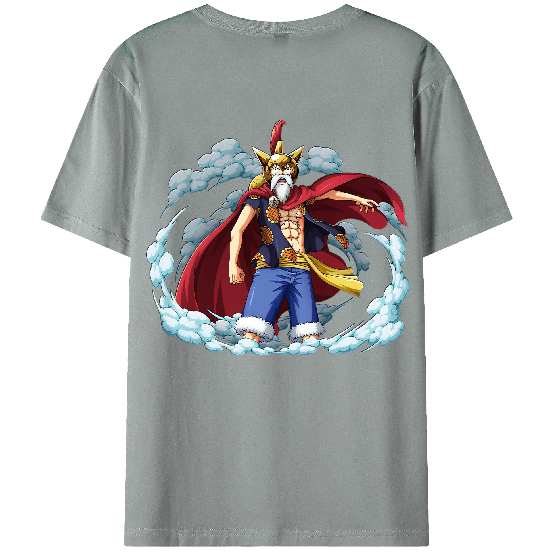 （画像用） ワンピース モンキー・D・ルフィ ONE PIECE Monkey D. Luffy 綿100％ メンズ半袖Tシャツ（バックプリント） 通気性